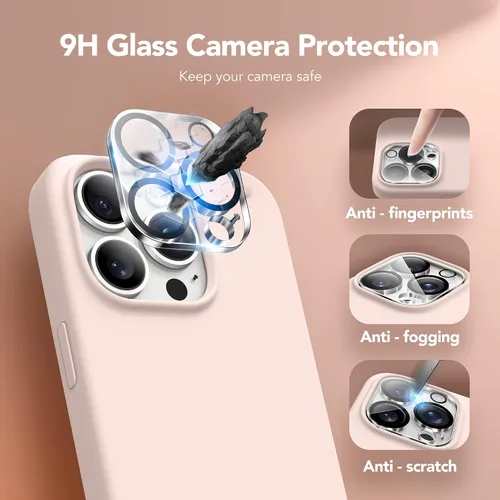 Miniatura 886 de GONEZ Funda de silicona para iPhone 15 Pro Max, compatible con Magsafe, protector de cámara + protector de pantalla, forro de microfibra suave