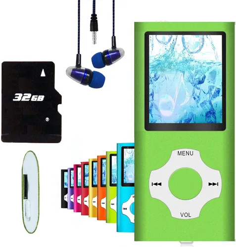Miniatura 8 de Hotechs - Reproductor de MP3, reproductor de música MP3 con tarjeta SD de memoria de 32 GB, pantalla LCD digital clásica delgada de 1.82 pulgadas