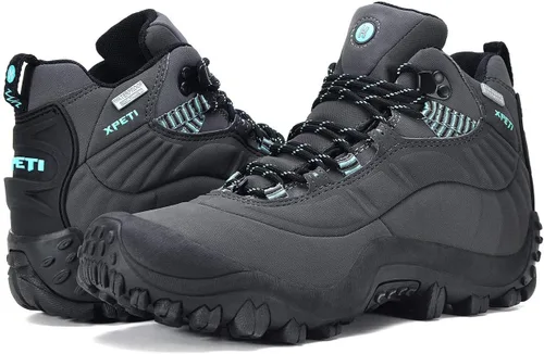Miniatura 4 de Botas de senderismo para mujer, ligeras, impermeables, para caza, soporte para tobillo, agarre de alta tracción