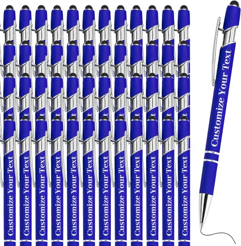 Miniatura 26 de Hasta 500 bolígrafos personalizados a granel con lápiz capacitivo, grabado, juego de bolígrafos con tu nombre, texto para mujeres de negocios