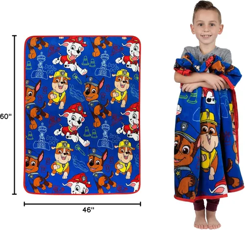 Miniatura 8 de Franco Paw Patrol - Paquete de ropa de cama y baño para niños, manta (46 x 60 pulgadas) + toalla con capucha (24 x 50 pulgadas)