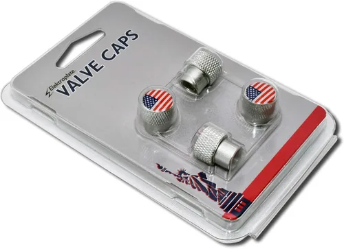 Miniatura 3 de Elektroplate Tapones universales de vástago de válvula de EE. UU., moleteado cromado mate Corrosion-Resistant Aluminum, Fits 8 mm Tire Valve for