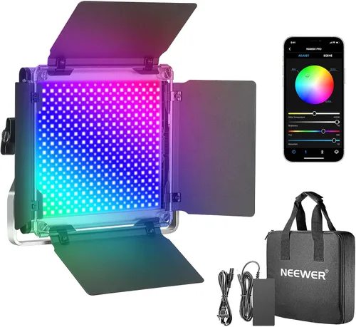 Miniatura 10 de NEEWER RGB1200 Panel de iluminación de vídeo LED RGB con control APP/2.4G, iluminación de fotografía de estudio de 60W 22000Lux@0.5m/1%