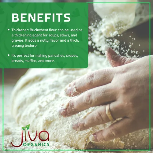 Miniatura 4 de Jiva Organics Harina de trigo sarraceno (oscuro), bolsa de 2 libras, vegano, sin OMG, kuttu, sabor terroso