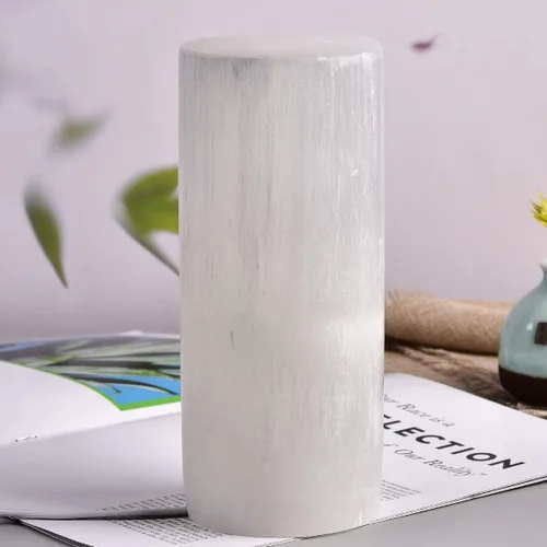 Miniatura 9 de JIC Gem lámparas de selenita eléctrica natural, rascacielos de cristal de 6 u 8 pulgadas, Blanco