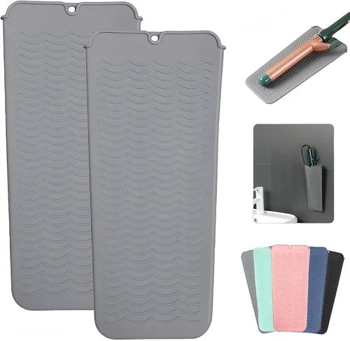 Miniatura 10 de Alfombrilla profesional resistente al calor para herramientas de peinado del cabello: rizador, plancha plana, herramientas calientes y uso de viaje