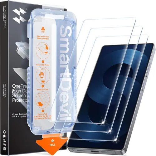 Miniatura 15 de SMARTDEVIL Paquete de 3 protectores de pantalla para Samsung Galaxy S24, compatible con lector de huellas dactilares, instalación rápida y fácil