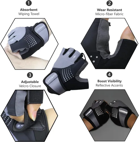 Miniatura 3 de Guantes de ciclismo de montaña para hombre Acolchado de gel SBR absorbente de golpes palma antideslizante Ultra transpirable Especializado