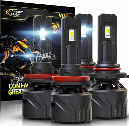 Miniatura 16 de Cougar Motor - Bombillas H4, 9003 luces antiniebla 6500K blancas sin polaridad para uso en carretera o todoterreno, enchufe y uso - Paquete de 2