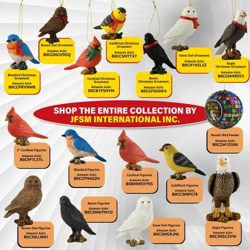 Miniatura 4 de Goldfinch - Figura colgante para árbol de Navidad, regalo para amantes de los pájaros, decoración de árbol de Navidad, adorno festivo de vida
