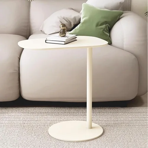 Miniatura 7 de Mesa auxiliar moderna de metal en forma de C para sofá, mesa auxiliar delgada para sofá, mesa auxiliar de aperitivos, bandejas de TV para comer