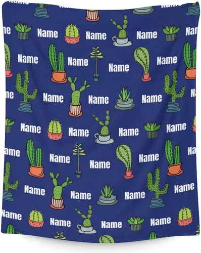 Miniatura 25 de Manta de cactus – Suave, mullida y cálida – Manta pequeña de 30 x 40 pulgadas para regazo y cuna, manta estética azul oscuro, regalo