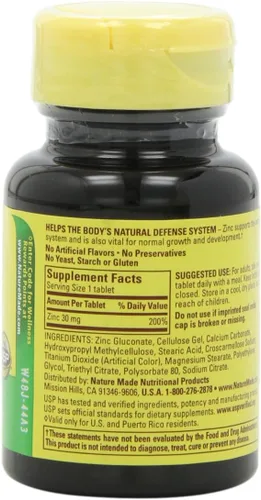 Miniatura 3 de Nature Made Zinc 30 mg, 100 tabletas (paquete de 6)