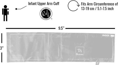 Miniatura 5 de EMI - Juego de monitor de presión arterial con esfigmomanómetro aneroide de tamaño infantil con bombilla, calibre y brazalete de tamaño infantil.