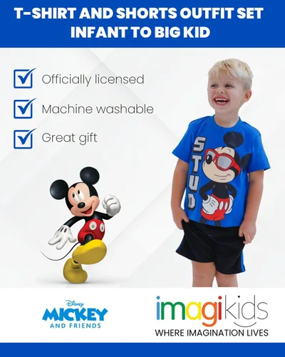 Miniatura 3 de Disney- Camisa de manga corta y pantalones cortos de malla de Mickey Mouse