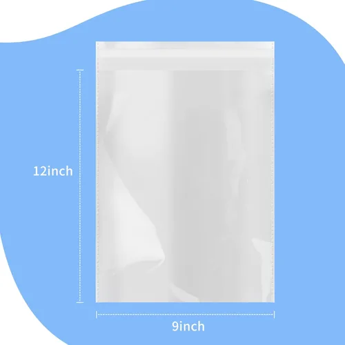 Miniatura 2 de iMailer - 200 unidades - 9' x 12' Bolsas de celofán autoadhesivas - Bolsas de polietileno transparentes resellables para documentos A4