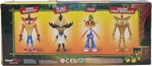 Miniatura 4 de Crash Bandicoot Bandai Figuras de acción 4 unidades con máscara Paquete de 4 juguetes de 4.3 in con máscara y accesorios de soporte Figuras