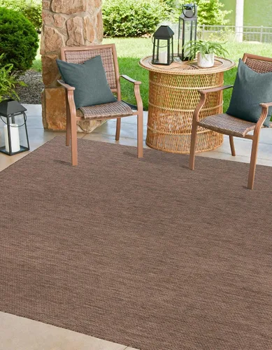 Miniatura 74 de Unique Loom Collection Alfombra de Área Plana Casual de Transición Sólida Jaspeada para Interiores/Exteriores (Pasillo 2' x 6' 1", Azul/Azul Marino)