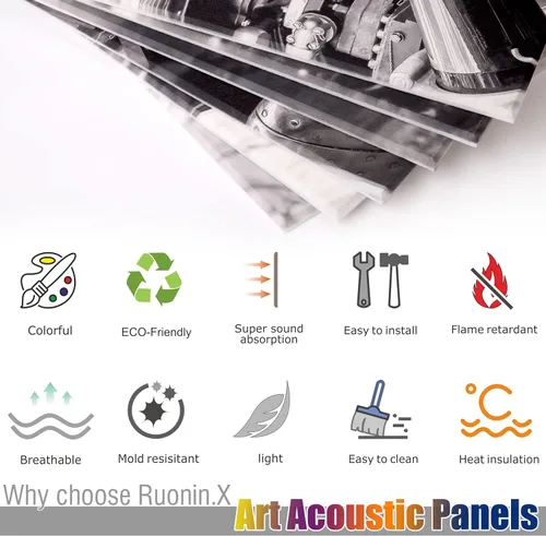 Miniatura 6 de Paquete de 6 paneles de pared acústicos artísticos decorativos, mejor tratamiento acústico que la espuma, paneles de pared de alta calidad