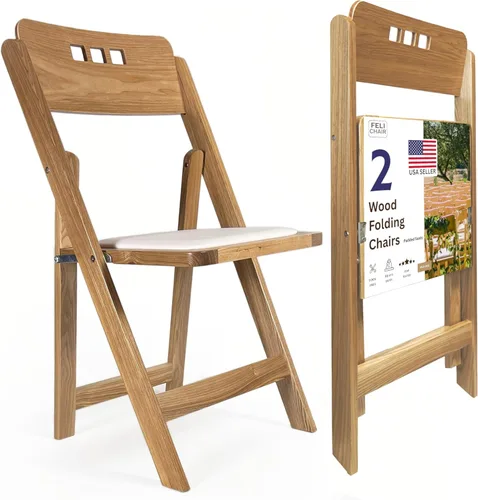 Silla plegable de madera con asiento acolchado, asientos comerciales apilables para eventos en interiores y exteriores, fiestas, bodas, banquetes,