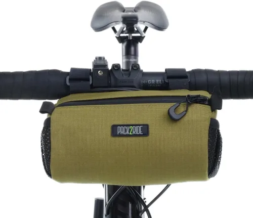 PACK2RIDE Perfecda - Bolsa para manubrio de bicicleta, resistente al agua, tela Cordura duradera y bolsa de bicicleta para viajes diarios, Coyote