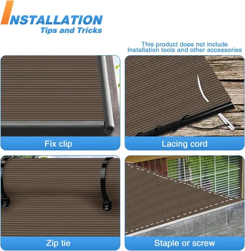 Miniatura 5 de TANG Rollo de tela para sombra solar, 8 x 24 pies, tela de sombra para jardín, malla de HDPE, toldo de repuesto, cubierta de pérgola, 95% de bloqueo