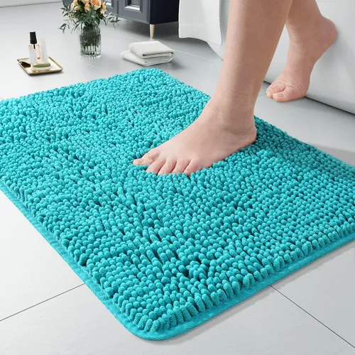 Miniatura 10 de LOCHAS Alfombra de Baño de Lujo Lanuda Tapete de Baño 24 x 17 Pulgadas, Alfombras de Baño Lavables Antideslizantes para Baño y Ducha, Alfombras