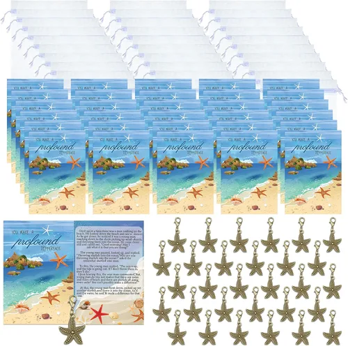 Miniatura 8 de Gersoniel 30 juegos de regalos de agradecimiento a los empleados, regalos de historia de estrellas de mar a granel, juego motivacional