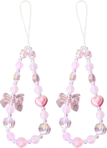 Miniatura 19 de Beaded Phone Charm Cute Fixed Beads Pearl Wristlet Chain Camera Wrist Strap CarKey Lanyard