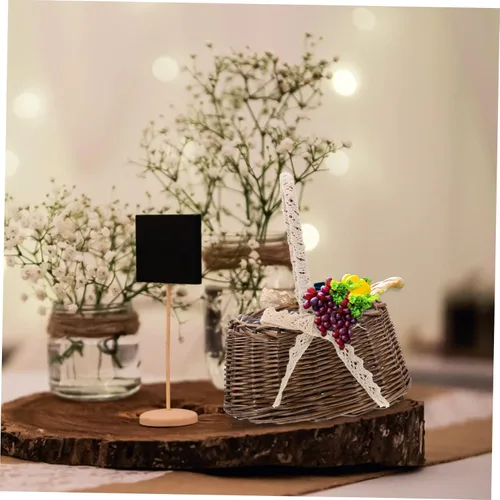 Miniatura 6 de Gadpiparty Cesta de flores de Navidad para decoración de mesa de boda, decoración de macramé, cesta de ratán, bolsa de playa, fruta, decoración