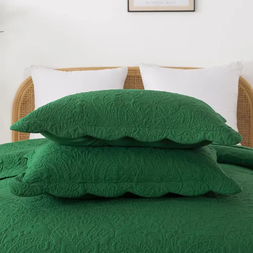Miniatura 375 de HoneiLife - Juego de colcha de tamaño Queen, juego de ropa de cama de pana bordada de 3 piezas, colcha de lujo, ligera, cálida, para todas las Pana