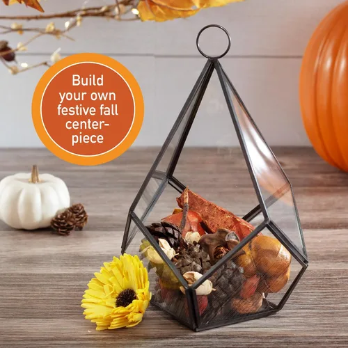Miniatura 8 de D'Eco - Centro de mesa con forma de lágrima de cristal (6 x 6 x 7 pulgadas), terrario para mesa o colgante, decoración de primavera para el hogar