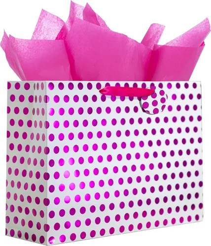 Miniatura 10 de Bobobag Paquete de 4 bolsas de regalo extragrandes de 16.5 pulgadas con papel de seda para el día de la madre, regalos de cumpleaños