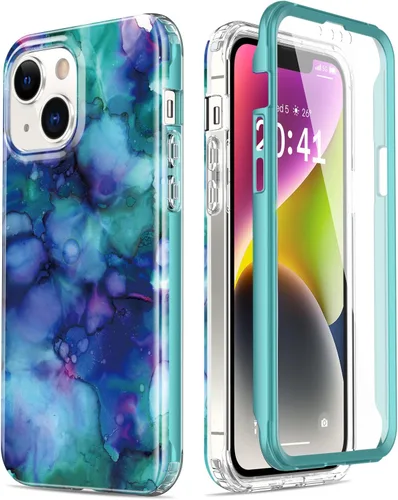 Miniatura 46 de Esdot Funda para iPhone 14 con Protector de Pantalla Integrado, Funda Resistente de Grado Militar con Diseños de Moda para Mujeres y Niñas, Funda