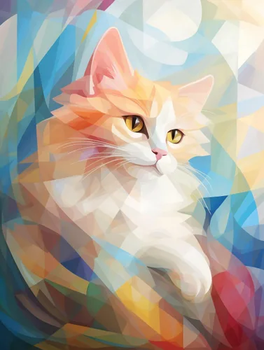 Diymood Pintura por números para adultos, gatos, pintura al óleo, pintura acrílica abstracta por números, kits para adultos principiantes para