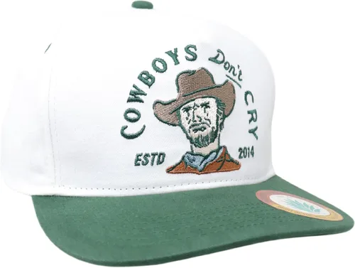Miniatura 6 de Sendero Provisions Co. Cowboys Don't Cry - Gorra ajustable con diseño bordado (blanco/verde) - Talla única, Blanco