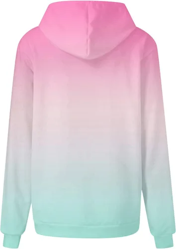 Miniatura 18 de Ceboyel Sudaderas de gran tamaño para mujer, teñido anudado, manga larga, sudaderas con capucha, ajuste holgado, ropa de moda para adolescentes