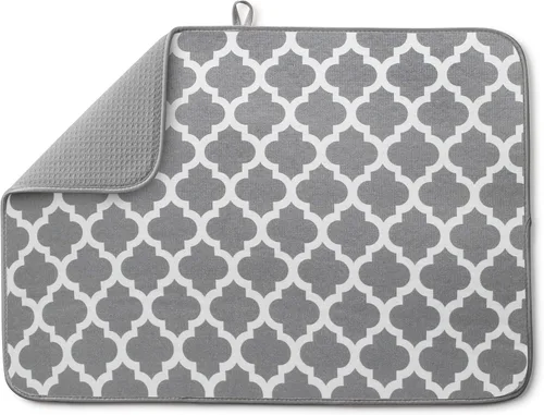 Miniatura 5 de Bellemain XXL Tapete para Platos de Microfibra para Secar Platos, Súper Absorbente (Negro, 17" x 24")