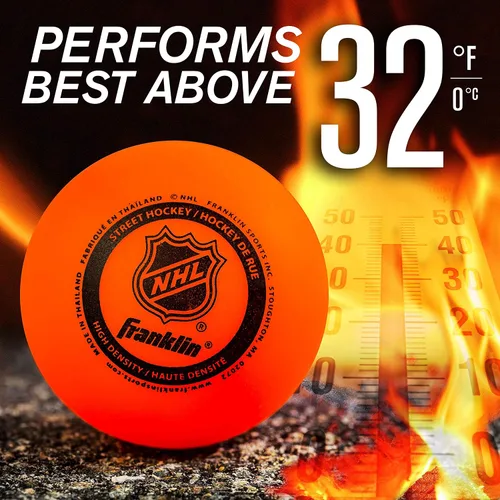 Miniatura 5 de Franklin Sports - Pelotas de hockey callejero NHL - Sin rebote para uso en exteriores y en patines - Tamaño oficial para hockey callejero juvenil