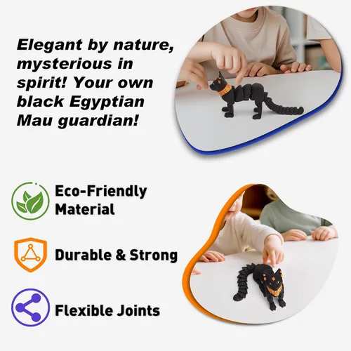 Miniatura 53 de Yipintang Criaturas Impresas en 3D Animales Flexibles - Juego de Animales Fidget de 7 Pulgadas para Decoración de Estantes (Pareja de León Adulto)