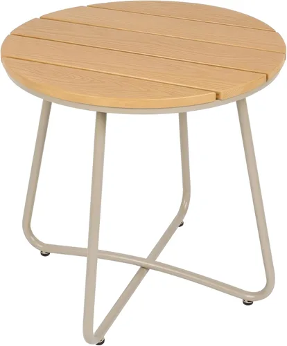 Miniatura 13 de danpinera - Mesa auxiliar de acero resistente a la intemperie, metal, redonda y pequeña para exteriores, para patio, balcón, jardín y mesita