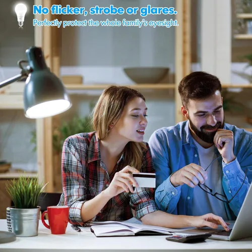 Miniatura 2 de Bombillas LED, bombillas LED A19 equivalentes a 100 W, 13 W, 5000 K, luz blanca diurna, 1500 lúmenes, no regulables, brillantes, E26 Edison 5000K