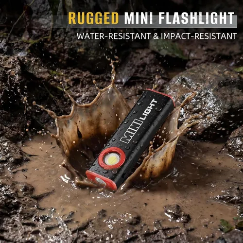Miniatura 7 de lexall Linterna, 1200 lúmenes, mini linterna magnética plana EDC con clip, 1200 mAh recargable, portátil, ultraligera, brillante, impermeable, luz