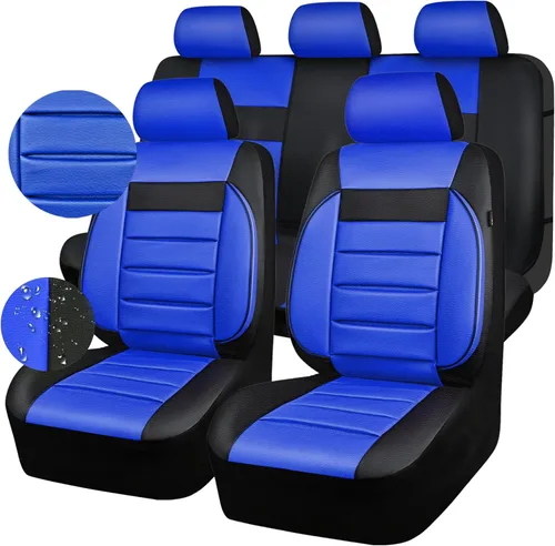 Miniatura 15 de CAR PASS Fundas de Asiento de Cuero Juego Completo Universal Resistente al Agua Soporte Trasero de Espuma 3D, Comodidad de Lujo Automotriz 5 Fundas