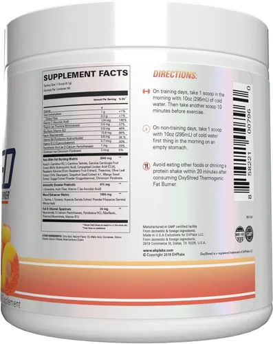 Miniatura 10 de EHP Labs OxyShred - Polvo termogénico para antes del entrenamiento y suplemento para adelgazar no estimulante con L-glutamina y acetil-L-carnitina