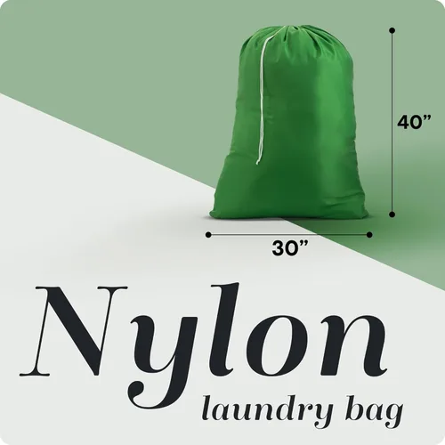 Miniatura 2 de Handy Laundry Nylon XL - Bolsa de gran capacidad con cordón de cierre, lavable a máquina, se ajusta a cestas o cestos de lavandería, sostiene 3 Verde