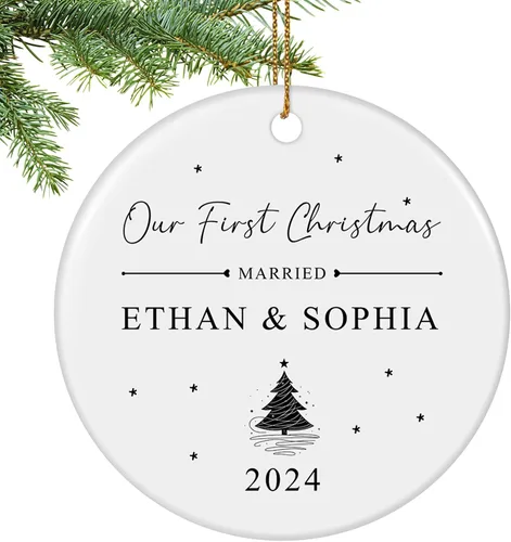 Miniatura 23 de Adornos de Navidad personalizados para la familia con foto - Adornos personalizados con foto y texto para árbol de Navidad 2025, decoración de árbol