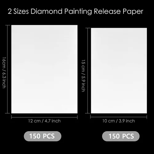 Miniatura 4 de 300 piezas de papel de liberación de pintura de diamante 16 × 12 y 15 × 10 papel de liberación de doble cara antiadherente pintura de diamante 300