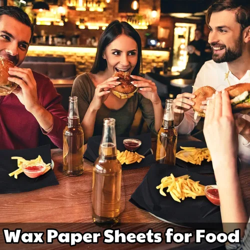 Miniatura 5 de Estune 240 hojas de papel para delicatessen de 12 x 12 pulgadas, hojas de papel sándwich de cera seca, a prueba de aceite, para cestas de alimentos