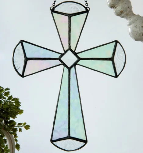 Miniatura 4 de J Devlin Sun Catcher - Adorno de vitral para bautismo, confirmación, primera comunión - 180